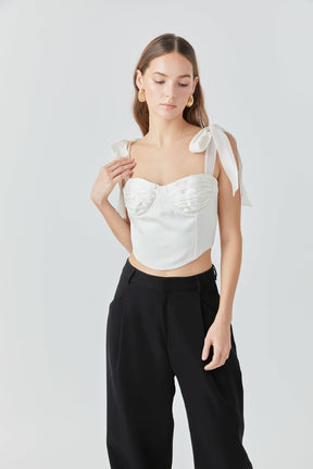 ENDLESS ROSE - Satin Bustier Top - TOPS available at Objectrare