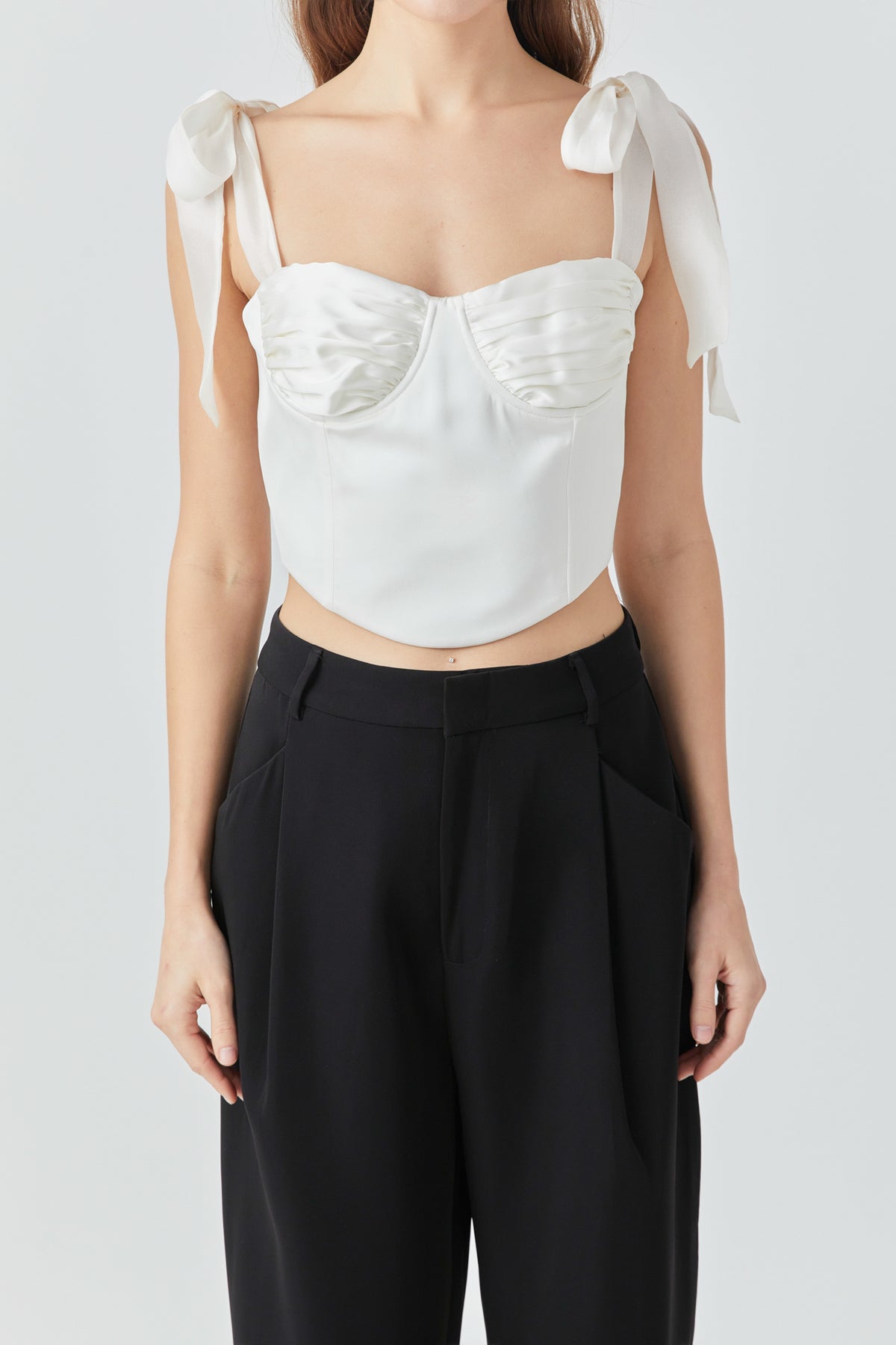 ENDLESS ROSE - Satin Bustier Top - TOPS available at Objectrare