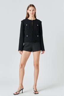 ENDLESS ROSE - Kelly Long Sleeve Braided Knit Jacket - JACKETS available at Objectrare