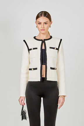 ENDLESS ROSE - Kelly Long Sleeve Braided Knit Jacket - JACKETS available at Objectrare