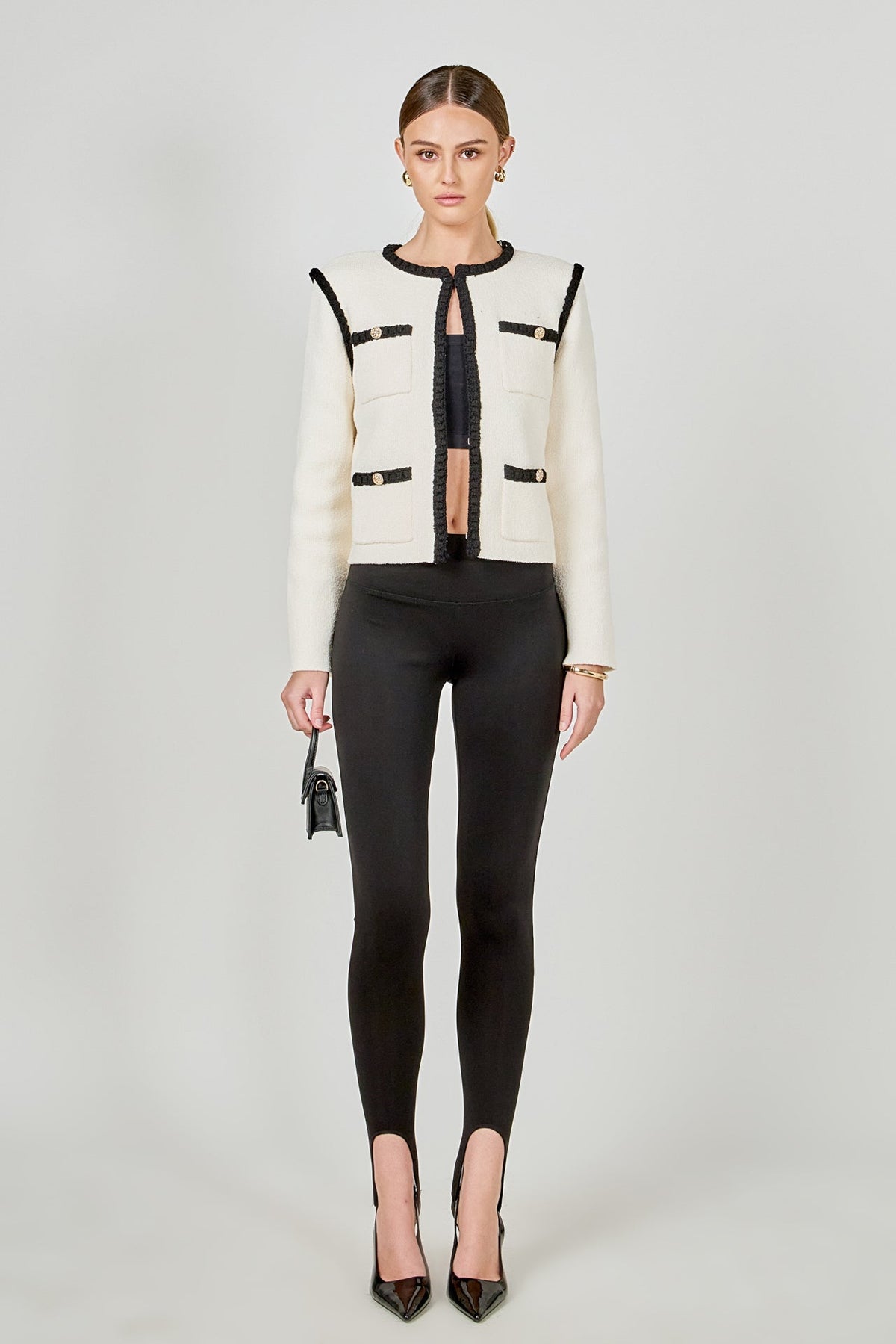 ENDLESS ROSE - Kelly Long Sleeve Braided Knit Jacket - JACKETS available at Objectrare
