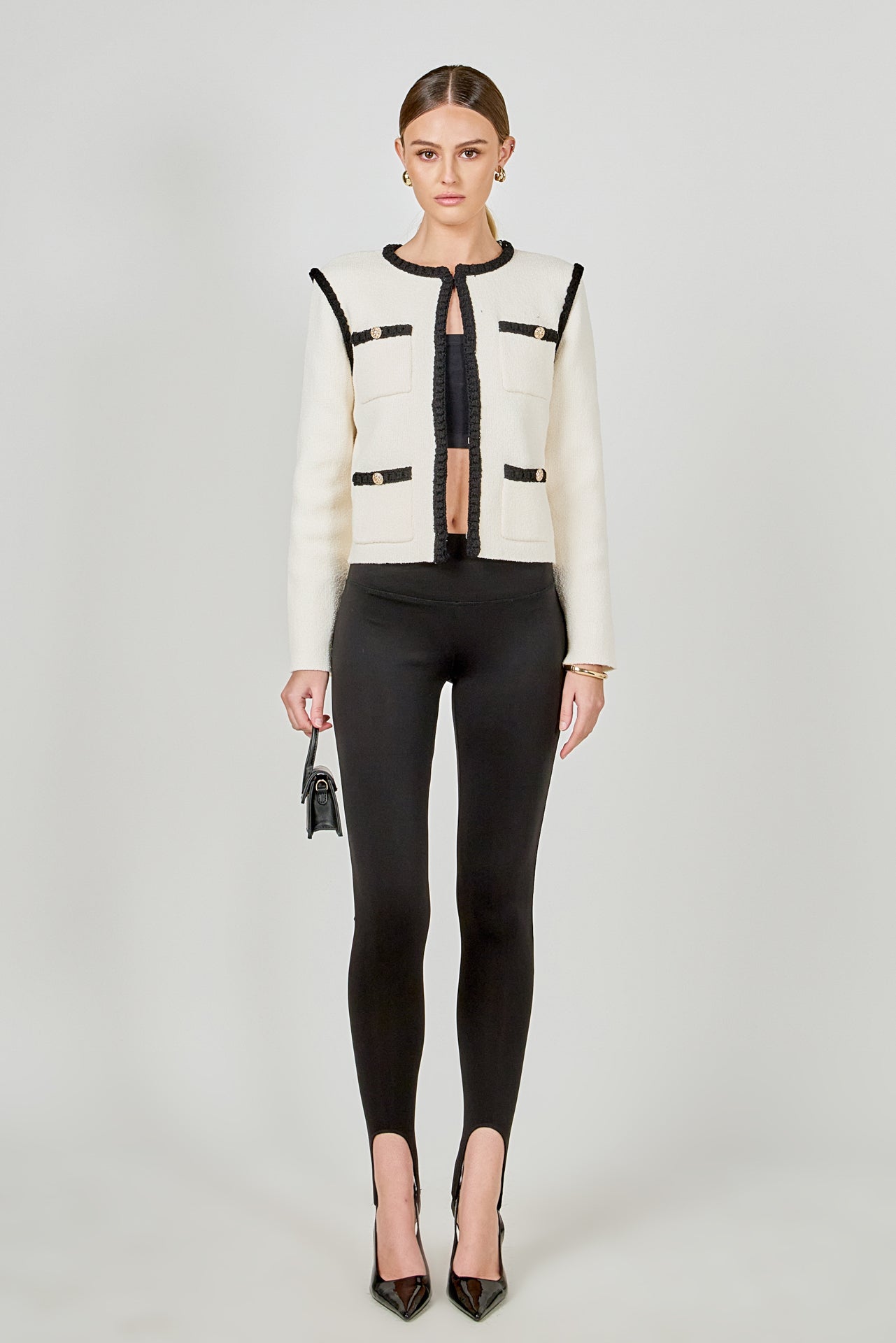 ENDLESS ROSE - Kelly Long Sleeve Braided Knit Jacket - JACKETS available at Objectrare