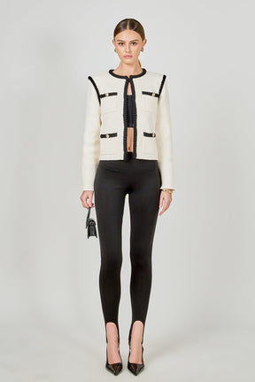 ENDLESS ROSE - Kelly Long Sleeve Braided Knit Jacket - JACKETS available at Objectrare