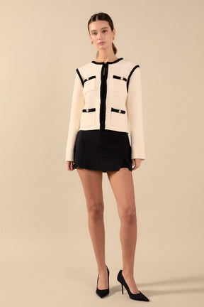 ENDLESS ROSE - Kelly Long Sleeve Braided Knit Jacket - JACKETS available at Objectrare