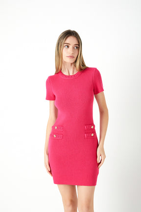 ENDLESS ROSE - Braided Mini Knit Dress - DRESSES available at Objectrare