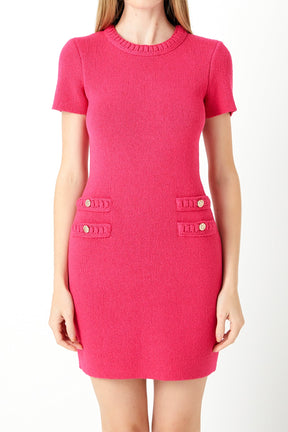 ENDLESS ROSE - Braided Mini Knit Dress - DRESSES available at Objectrare