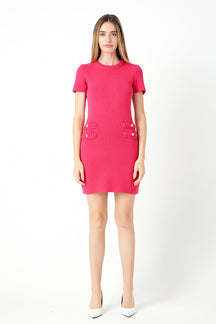 ENDLESS ROSE - Braided Mini Knit Dress - DRESSES available at Objectrare