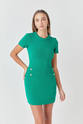 ENDLESS ROSE - Braided Mini Knit Dress - DRESSES available at Objectrare