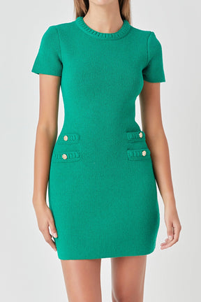 ENDLESS ROSE - Braided Mini Knit Dress - DRESSES available at Objectrare