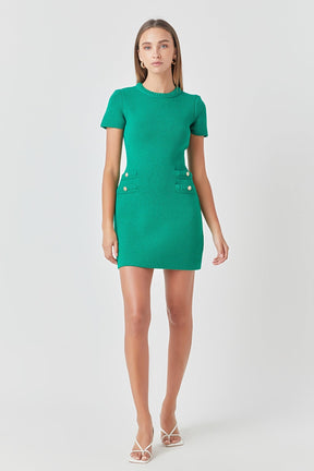 ENDLESS ROSE - Braided Mini Knit Dress - DRESSES available at Objectrare