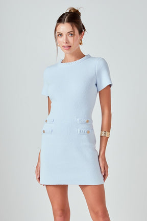 ENDLESS ROSE - Braided Mini Knit Dress - DRESSES available at Objectrare