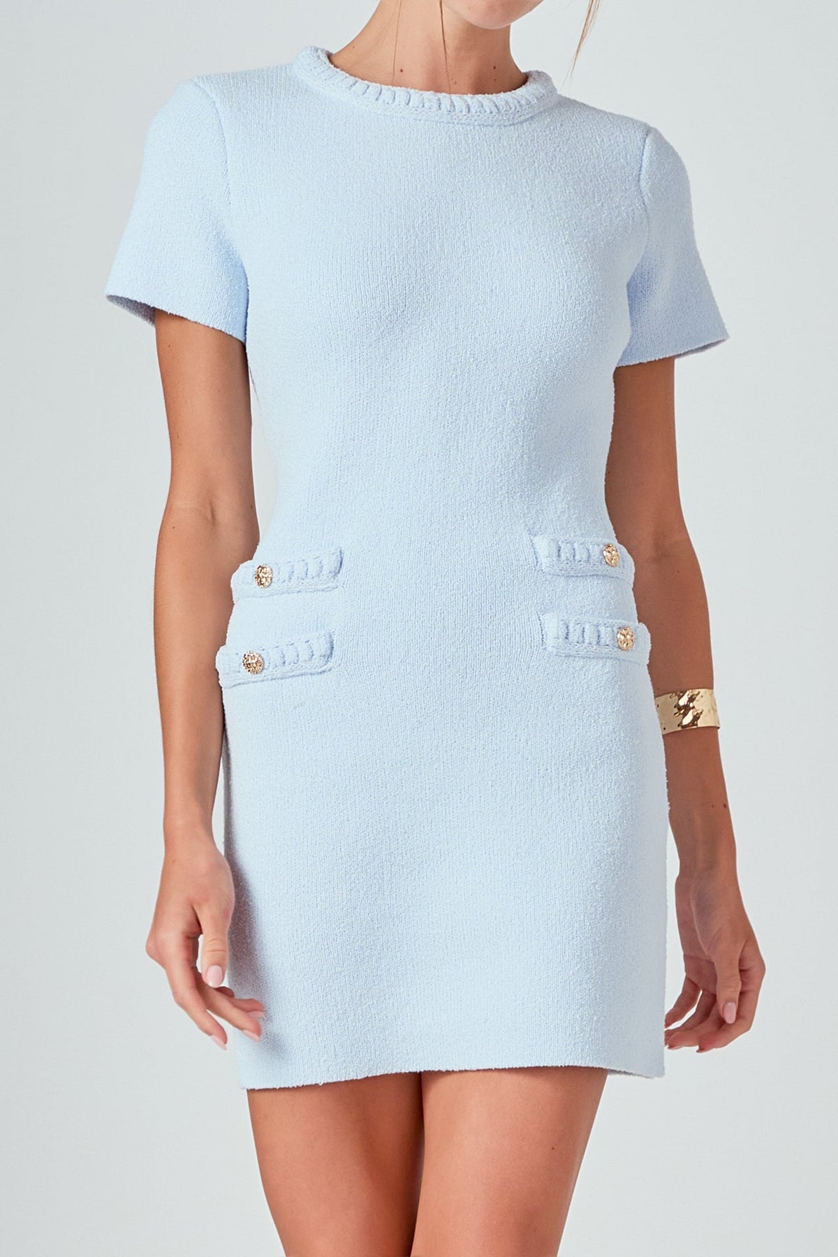 ENDLESS ROSE - Braided Mini Knit Dress - DRESSES available at Objectrare