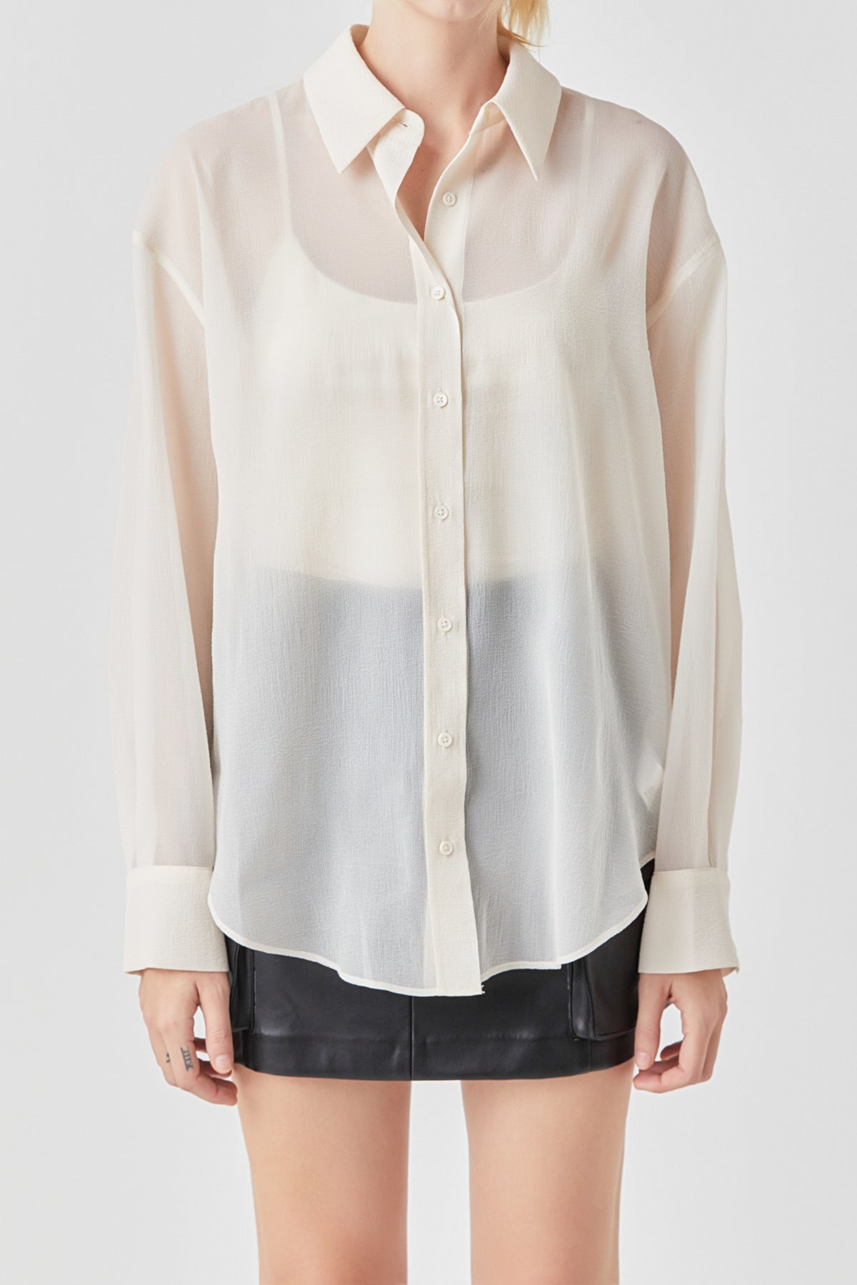 GREY LAB - Organza Oversized Shirt - SHIRTS & BLOUSES available at Objectrare