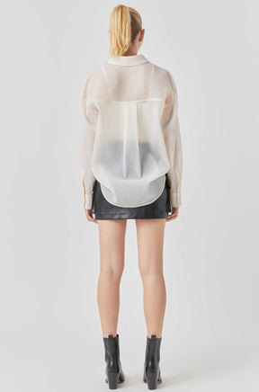 GREY LAB - Grey Lab - Organza Oversized Shirt - SHIRTS & BLOUSES available at Objectrare