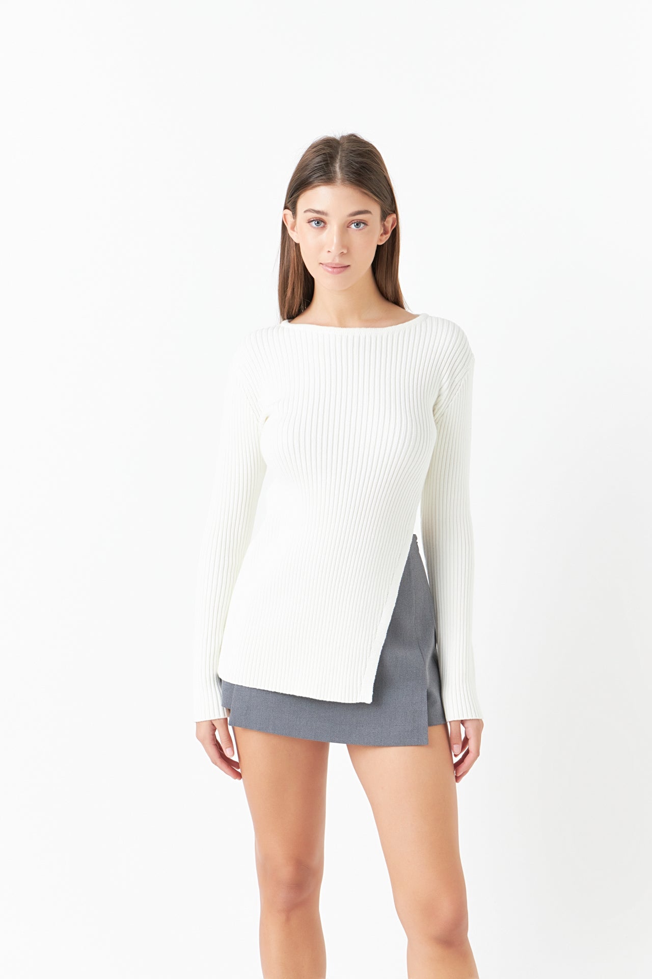 ENDLESS ROSE - Asymmetric Knit Top - TOPS available at Objectrare