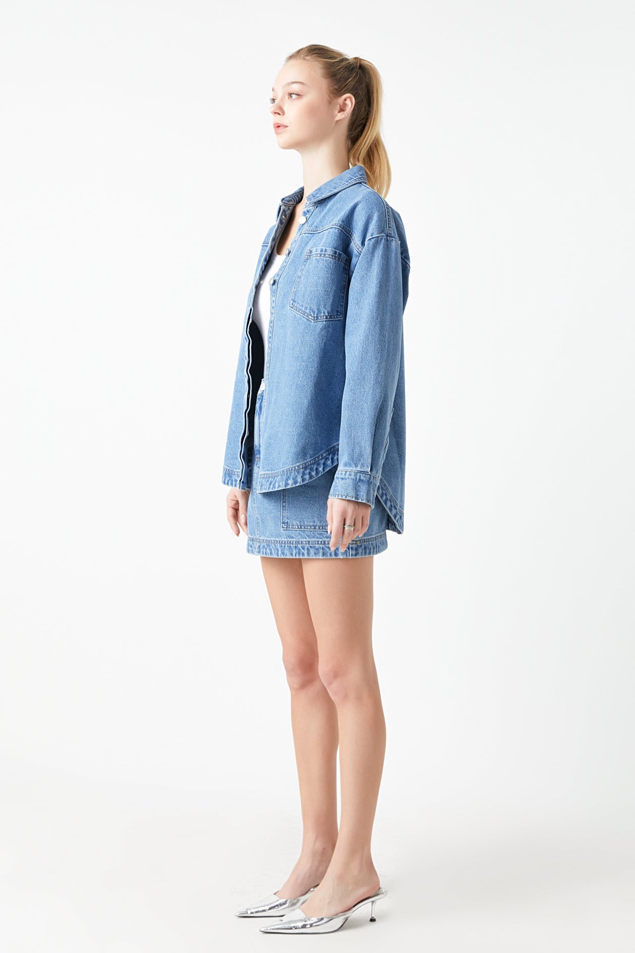 GREY LAB - Oversized Denim Shirt - SHIRTS & BLOUSES available at Objectrare