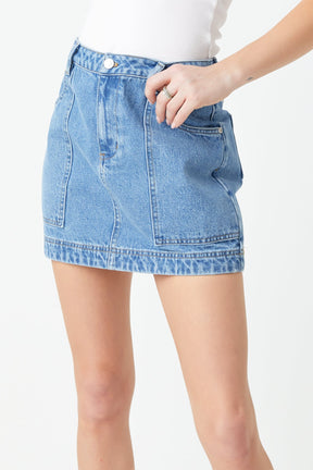 GREY LAB - Grey Lab - Denim Mini Skirt - SKIRTS available at Objectrare