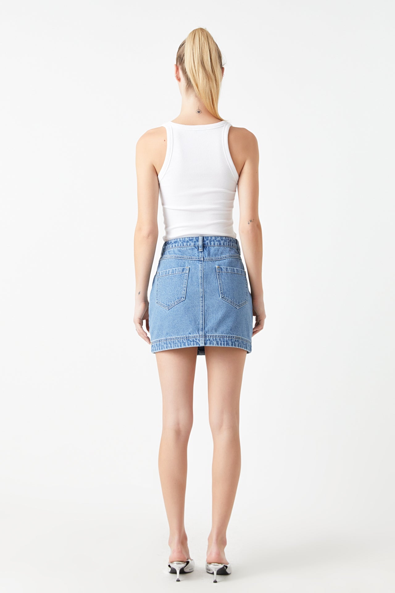 GREY LAB - Denim Mini Skirt - SKIRTS available at Objectrare