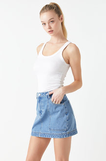 GREY LAB - Grey Lab - Denim Mini Skirt - SKIRTS available at Objectrare