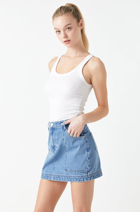 GREY LAB - Grey Lab - Denim Mini Skirt - SKIRTS available at Objectrare