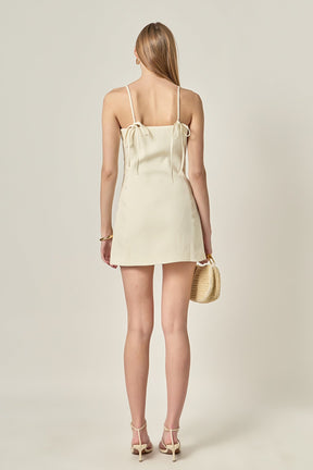 ENGLISH FACTORY - Back Bow Sleeveless Mini Dress - DRESSES available at Objectrare