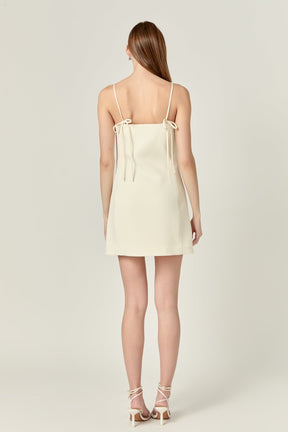 ENGLISH FACTORY - Back Bow Sleeveless Mini Dress - DRESSES available at Objectrare