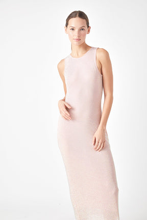 ENDLESS ROSE - Rhinestone Mesh Midi Dress - DRESSES available at Objectrare
