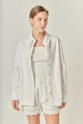 ENGLISH FACTORY - Embroidered Oversized Shirt - BLOUSES available at Objectrare