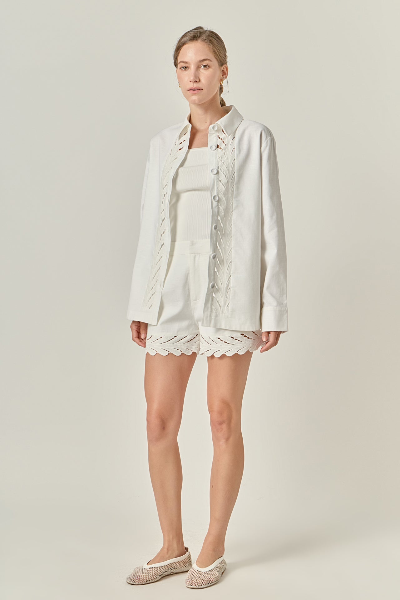 ENGLISH FACTORY - Embroidered Oversized Shirt - SHIRTS & BLOUSES available at Objectrare