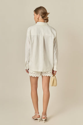 ENGLISH FACTORY - Embroidered Oversized Shirt - SHIRTS & BLOUSES available at Objectrare