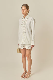 ENGLISH FACTORY - Embroidered Shorts - SHORTS available at Objectrare