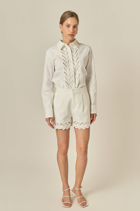 ENGLISH FACTORY - Embroidered Shorts - SHORTS available at Objectrare