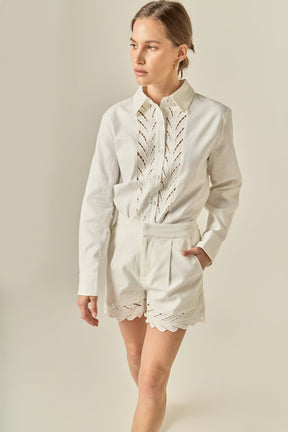 ENGLISH FACTORY - Embroidered Shorts - SHORTS available at Objectrare