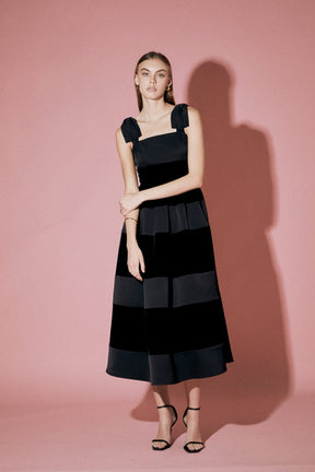 ENGLISH FACTORY - Velvet Contrast Sleeveless Midi Dress - DRESSES available at Objectrare