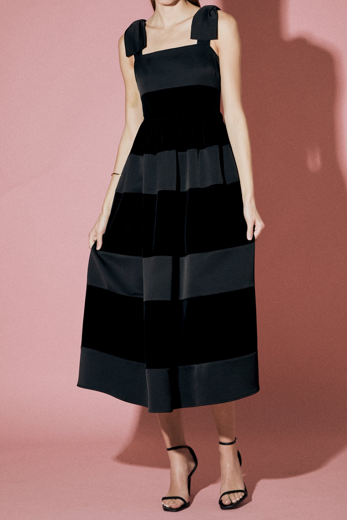 ENGLISH FACTORY - Velvet Contrast Sleeveless Midi Dress - DRESSES available at Objectrare