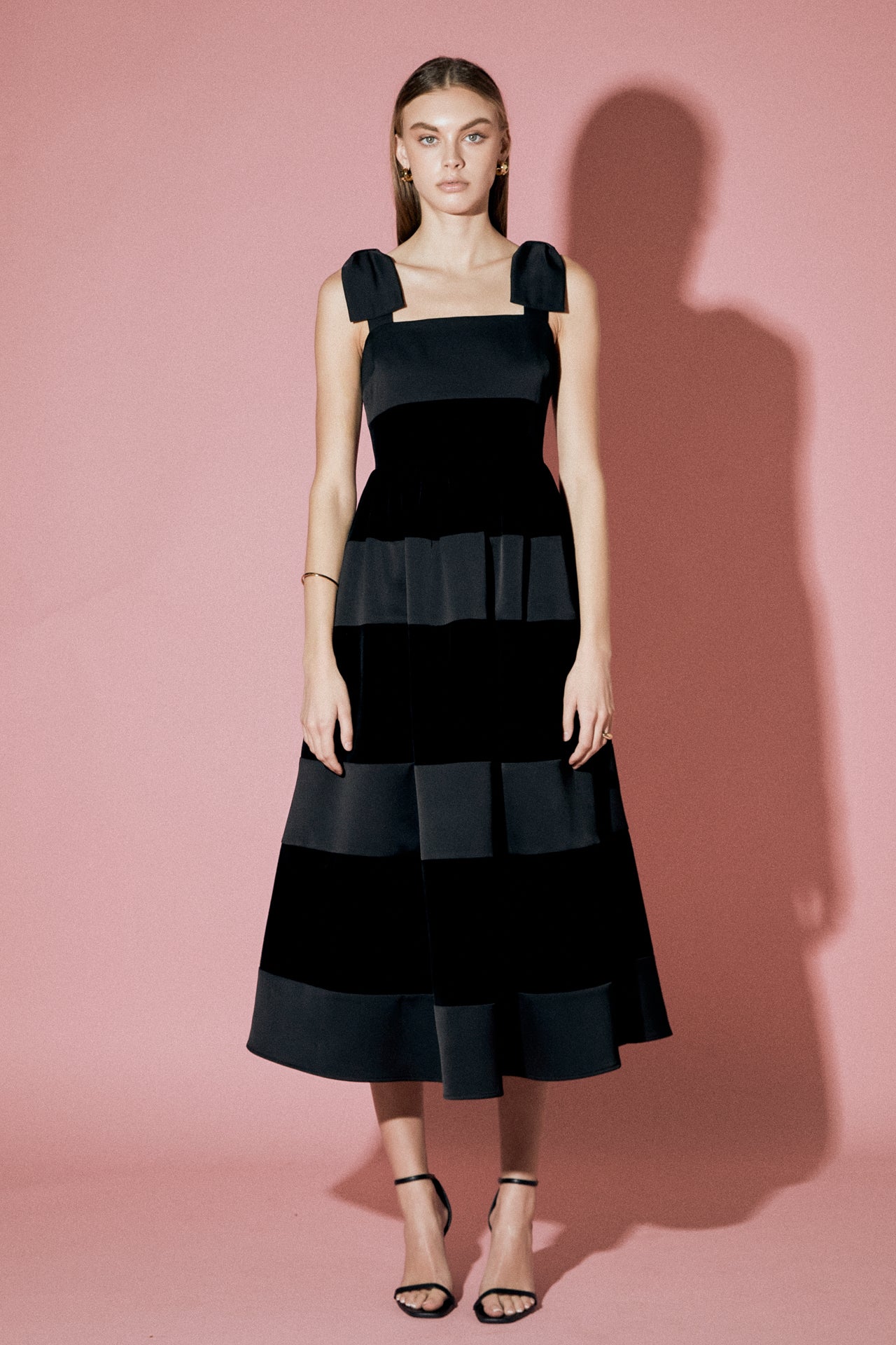 ENGLISH FACTORY - Velvet Contrast Sleeveless Midi Dress - DRESSES available at Objectrare