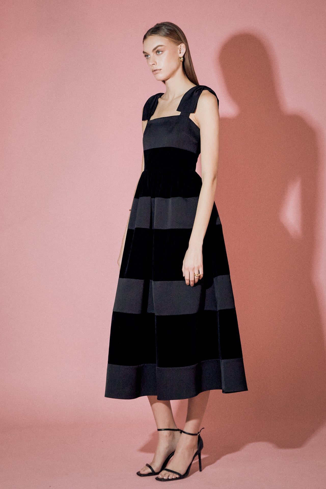 ENGLISH FACTORY - Velvet Contrast Sleeveless Midi Dress - DRESSES available at Objectrare