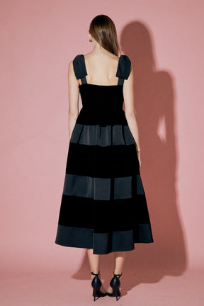 ENGLISH FACTORY - Velvet Contrast Sleeveless Midi Dress - DRESSES available at Objectrare