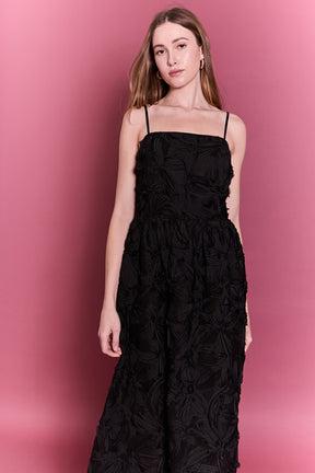 ENGLISH FACTORY - Flower Embellished Midi Dress - DRESSES available at Objectrare