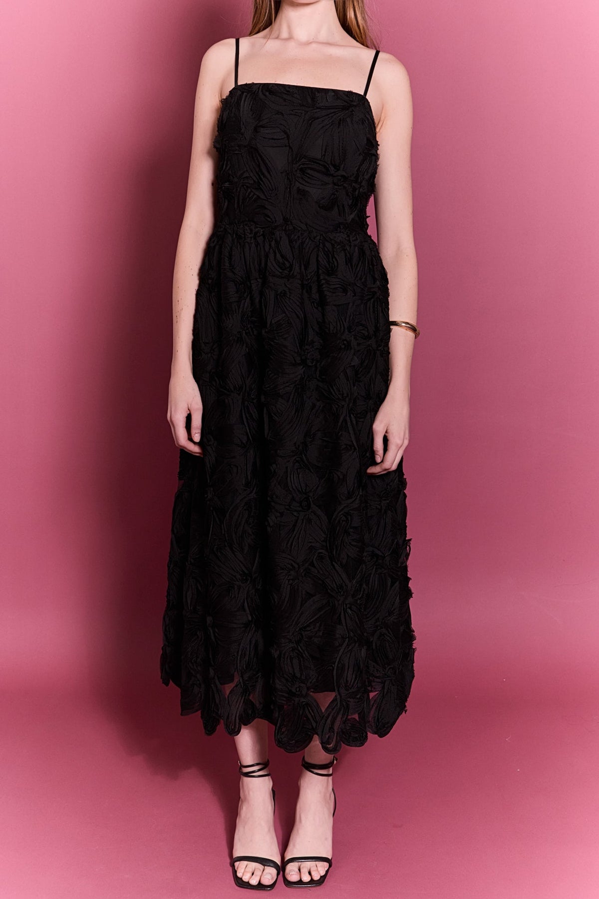 ENGLISH FACTORY - Flower Embellished Midi Dress - DRESSES available at Objectrare