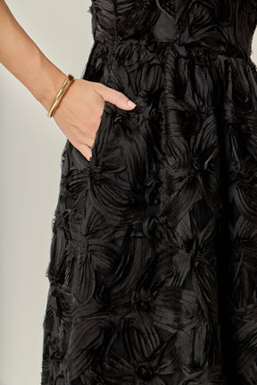 ENGLISH FACTORY - Flower Embellished Midi Dress - DRESSES available at Objectrare