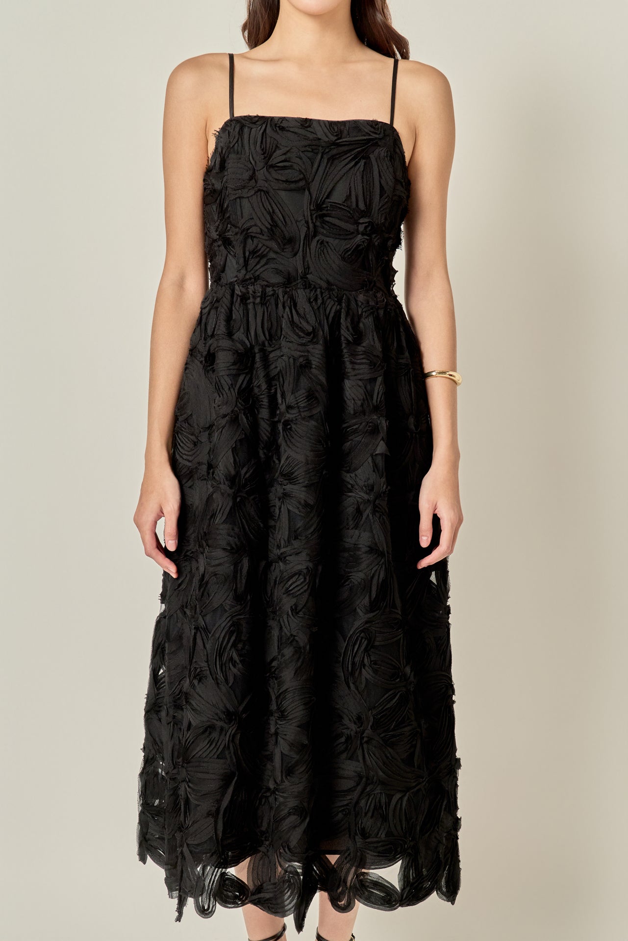 ENGLISH FACTORY - Flower Embellished Midi Dress - DRESSES available at Objectrare