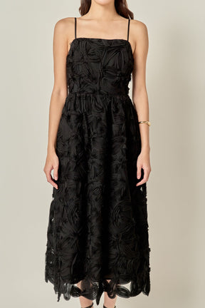ENGLISH FACTORY - Flower Embellished Midi Dress - DRESSES available at Objectrare