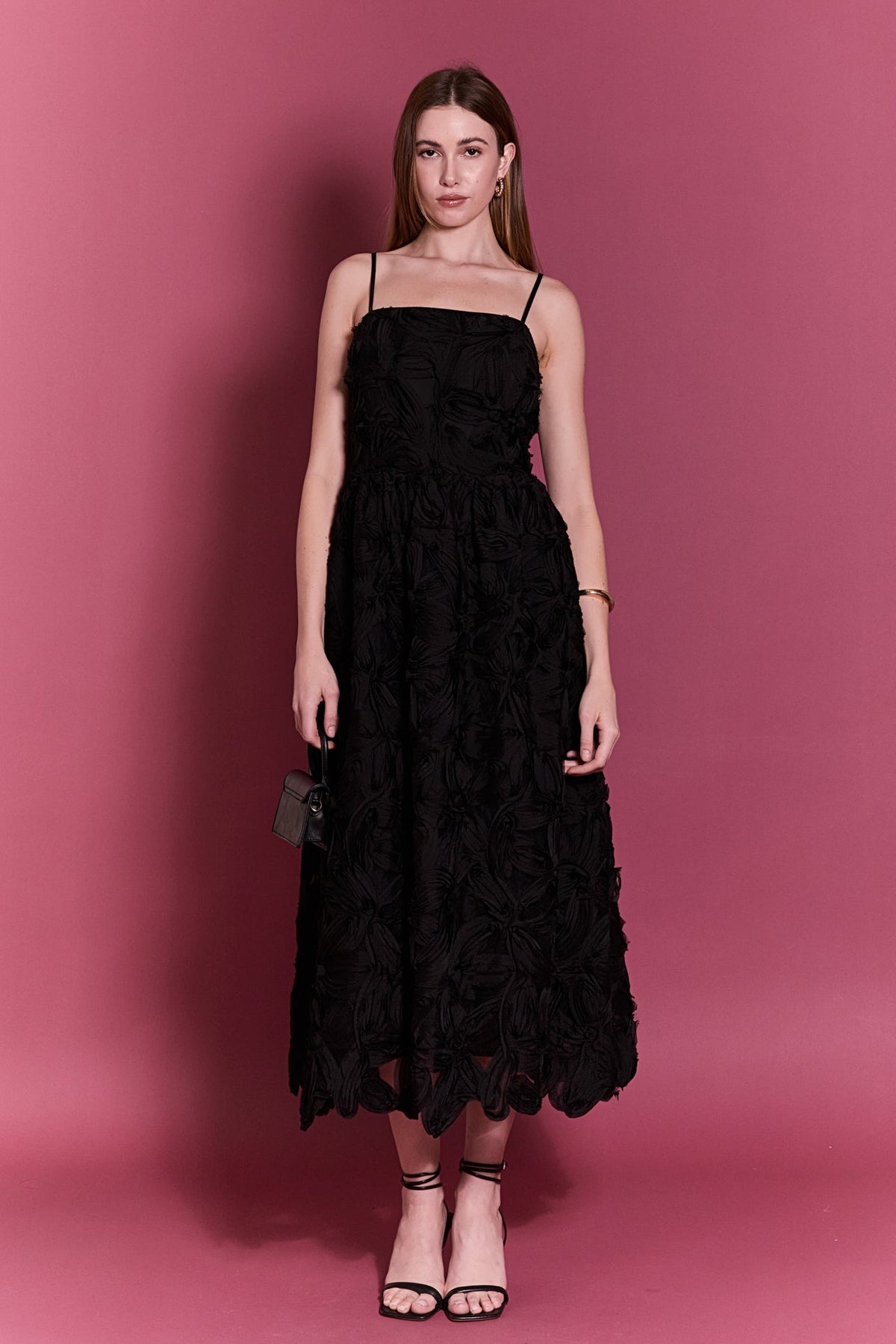 ENGLISH FACTORY - Flower Embellished Midi Dress - DRESSES available at Objectrare