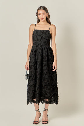 ENGLISH FACTORY - Flower Embellished Midi Dress - DRESSES available at Objectrare