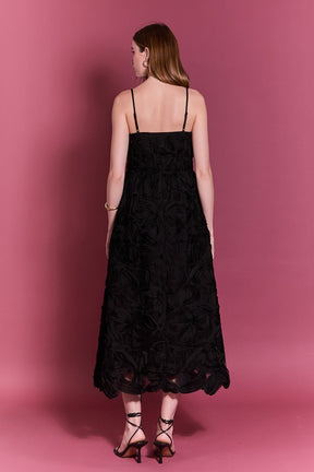 ENGLISH FACTORY - Flower Embellished Midi Dress - DRESSES available at Objectrare