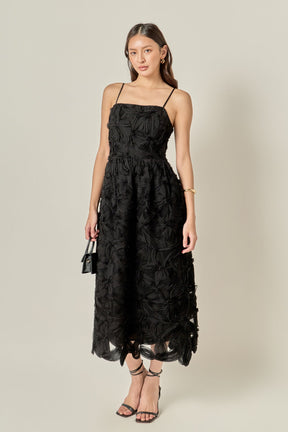 ENGLISH FACTORY - Flower Embellished Midi Dress - DRESSES available at Objectrare