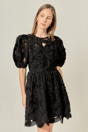 ENGLISH FACTORY - Flower Embellished Mini Dress - DRESSES available at Objectrare