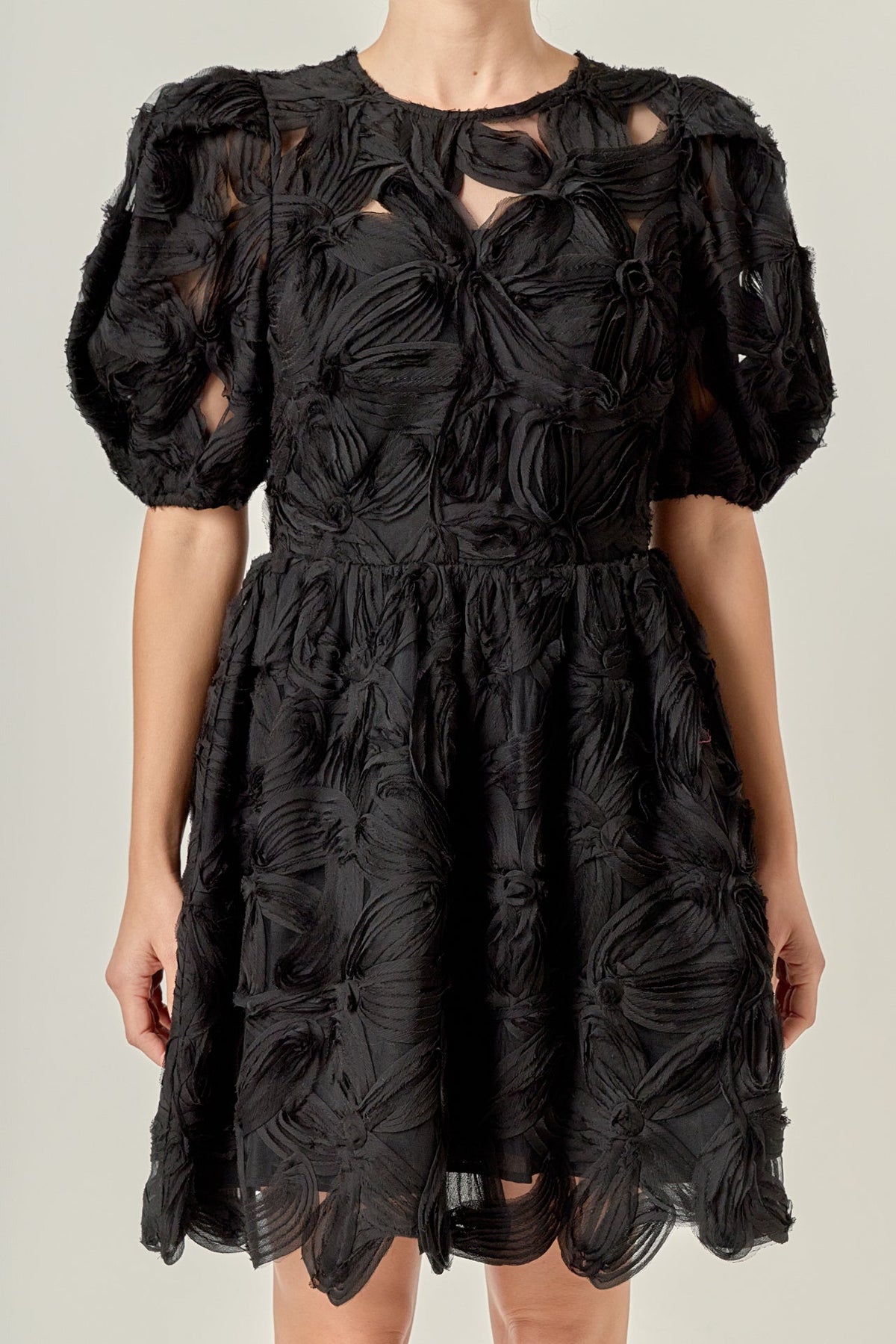 ENGLISH FACTORY - Flower Embellished Mini Dress - DRESSES available at Objectrare
