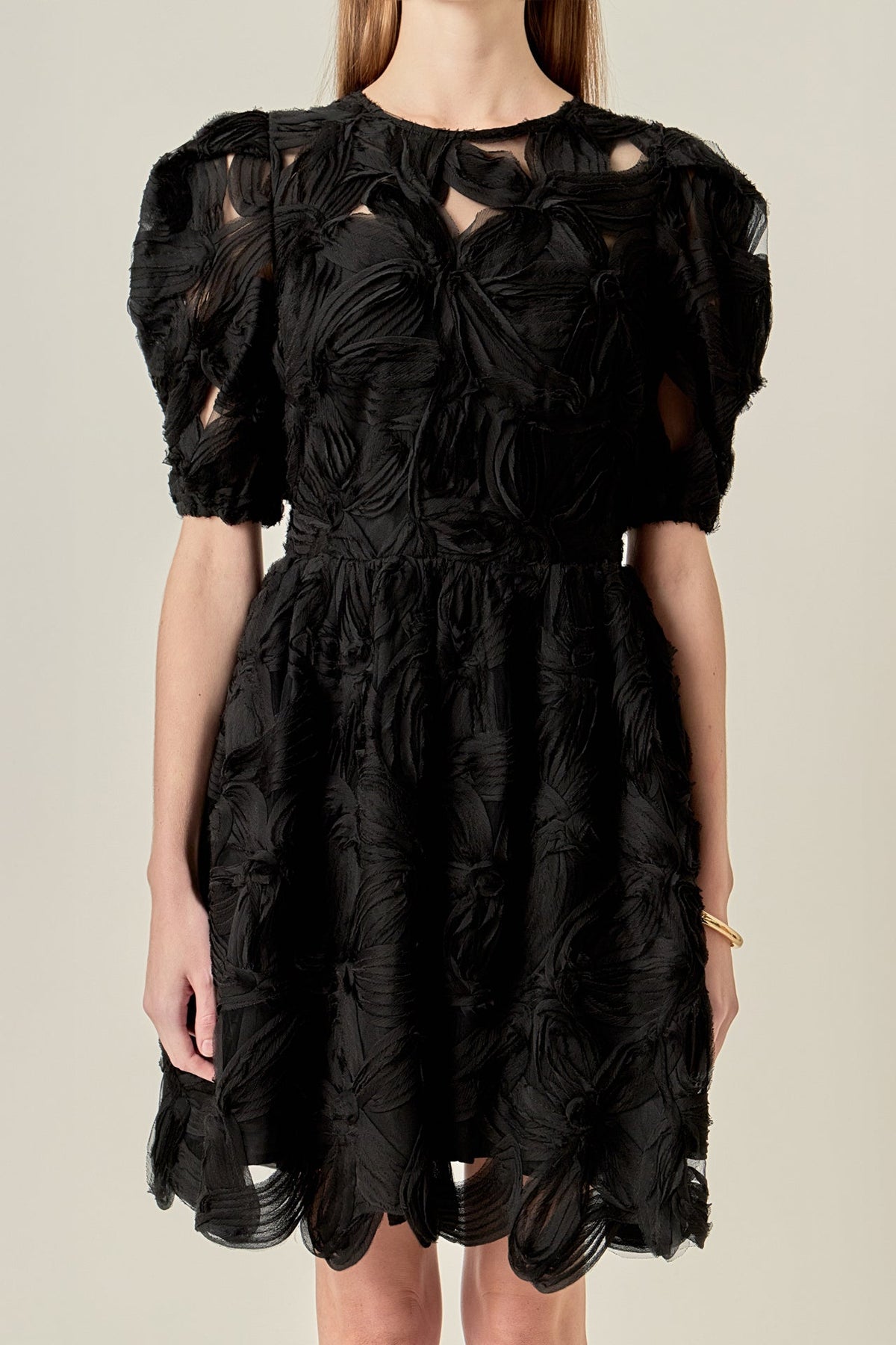 ENGLISH FACTORY - Flower Embellished Mini Dress - DRESSES available at Objectrare